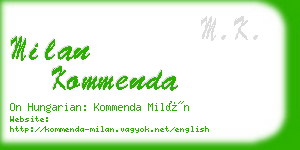 milan kommenda business card